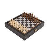 Coffret échecs et backgammon noir wengé