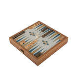 Jeu 2 en 1 échecs backgammon turquoise ouvert
