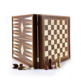 Coffret 2 en 1 échecs et backgammon 41 cm classique