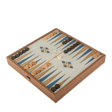 Jeu 2 en 1 échecs backgammon turquoise grand format