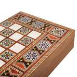 Plateau de backgammon mosaïque ouvert