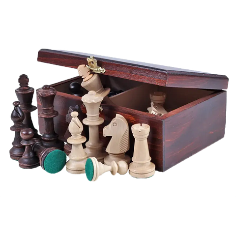 Boîte en Bois Pour Pièces d'Échecs remplie