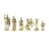 Grandes pièces d'échecs gréco-romaines en métal or et argent