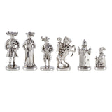 Pièces d'échecs Chevaliers Médiévaux or et argent