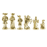 Pièces d'échecs Chevaliers Médiévaux en métal doré