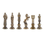 Pièces d'échecs Renaissance or et bronze