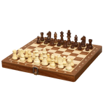 Jeu d'Échecs en Bois Pliable Fait Main