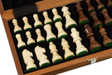 Jeu d'Échecs en Bois Pliable Fait Main zoom sur les rangements