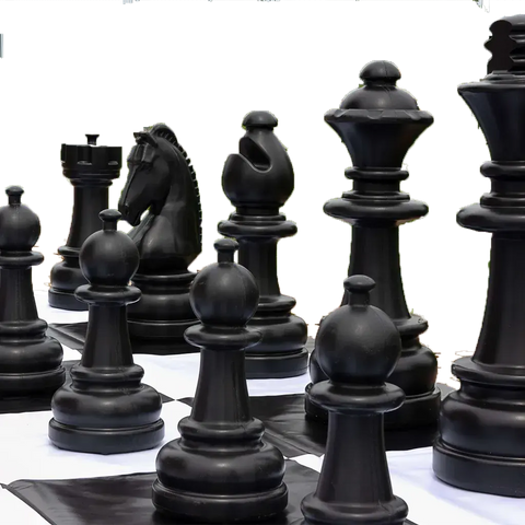 Pièces d'Échecs Noires Géantes