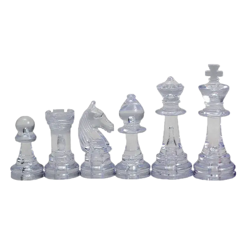 Pièces d'Échecs Imitation Verre Transparente