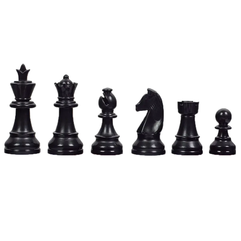Pièces d'Échecs Staunton Taille 5 Noires en Plastique