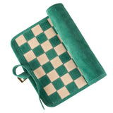 Jeu d'échecs enroulable en daim vert forêt