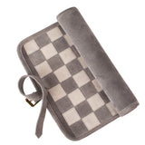Jeu d'échecs enroulable en daim gris