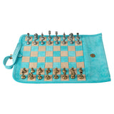 Pièces en métal du jeu d'échecs enroulable