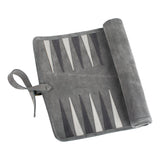 Backgammon enroulable en daim gris