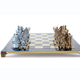 Grand jeu d'échecs Archers pièces bleu et marron