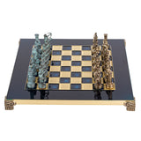 Jeu d'échecs Archers pièces bleu et laiton