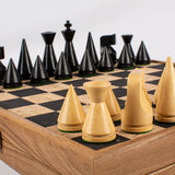 Jeu d'échecs design en liège noir