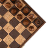 Jeu d'échecs design en liège marron