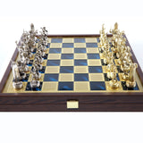 Jeu d'échecs mythologie grecque plateau bleu