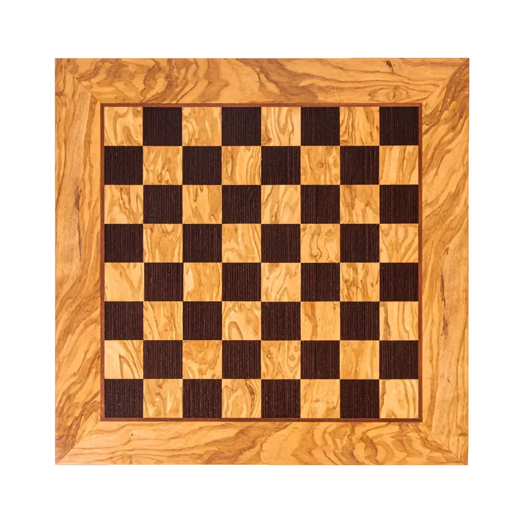 Jeu d'échecs rustique en bois d'olivier fait main Taille L Jeu d'échecs rustique en bois d'olivier fait main Taille L