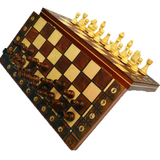 Jeu d'échecs pliable magnétique en bois