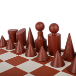 Pièces d'échecs design rouge