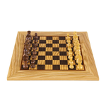 Échiquier en Bois d'Olivier et pièces d'échecs
