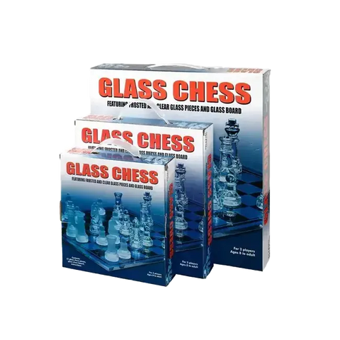 Boîte pour jeu d'échecs en verre