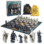 Ensemble boite, échiquier et pièces d'échecs le seigneur des anneaux