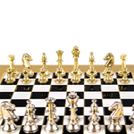 Échiquier et pièces d'échecs Staunton en Métal