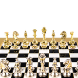 Échiquier et pièces d'échecs Staunton en Métal