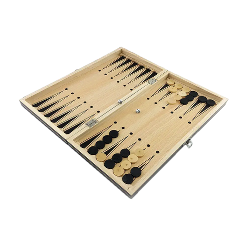 Jeu D’échecs Magnétique 3 En 1 Bois - Échiquier 34 Cm Pliable - Backgammon, Tavla - Voyage, Famille, Cadeau Adulte Enfant
